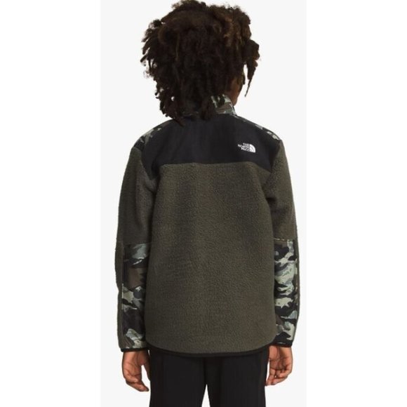 The North Face Forrest Green Mash Up Camo Fleece Jacket Youth Boy's Size XL - Picture 2 of 7